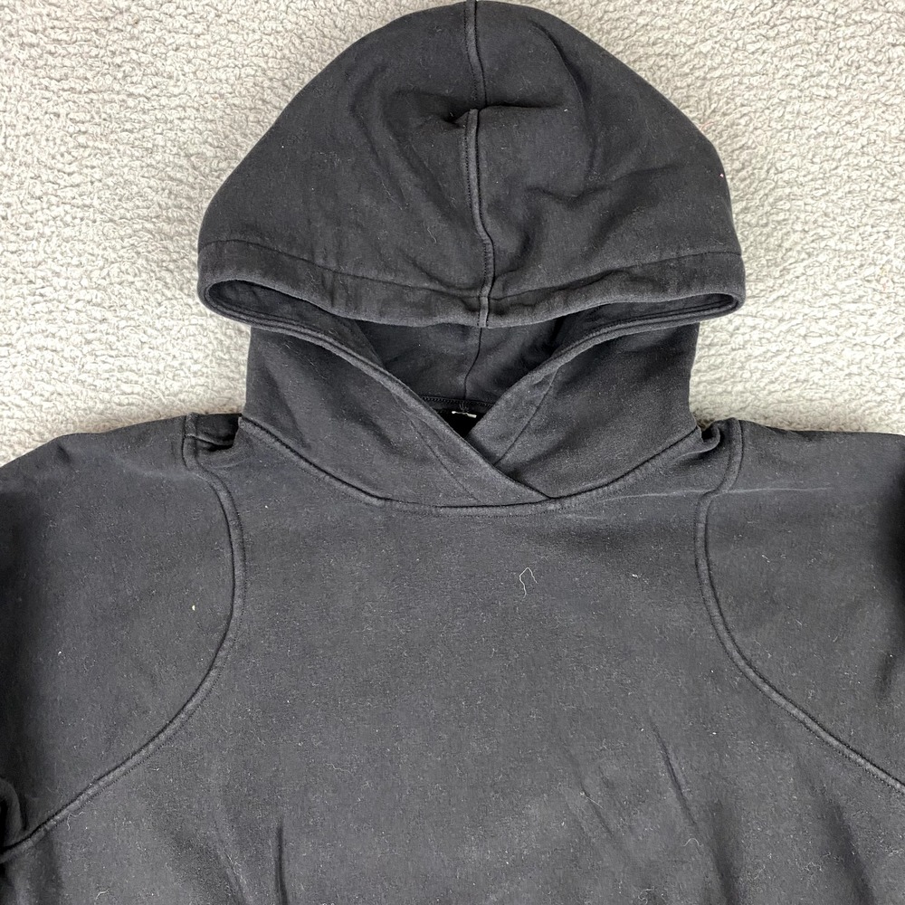 Lululemon Loungeful Hoodie Womens 10 Black 4-Way Stretch Kangaroo Pocket Casual‎